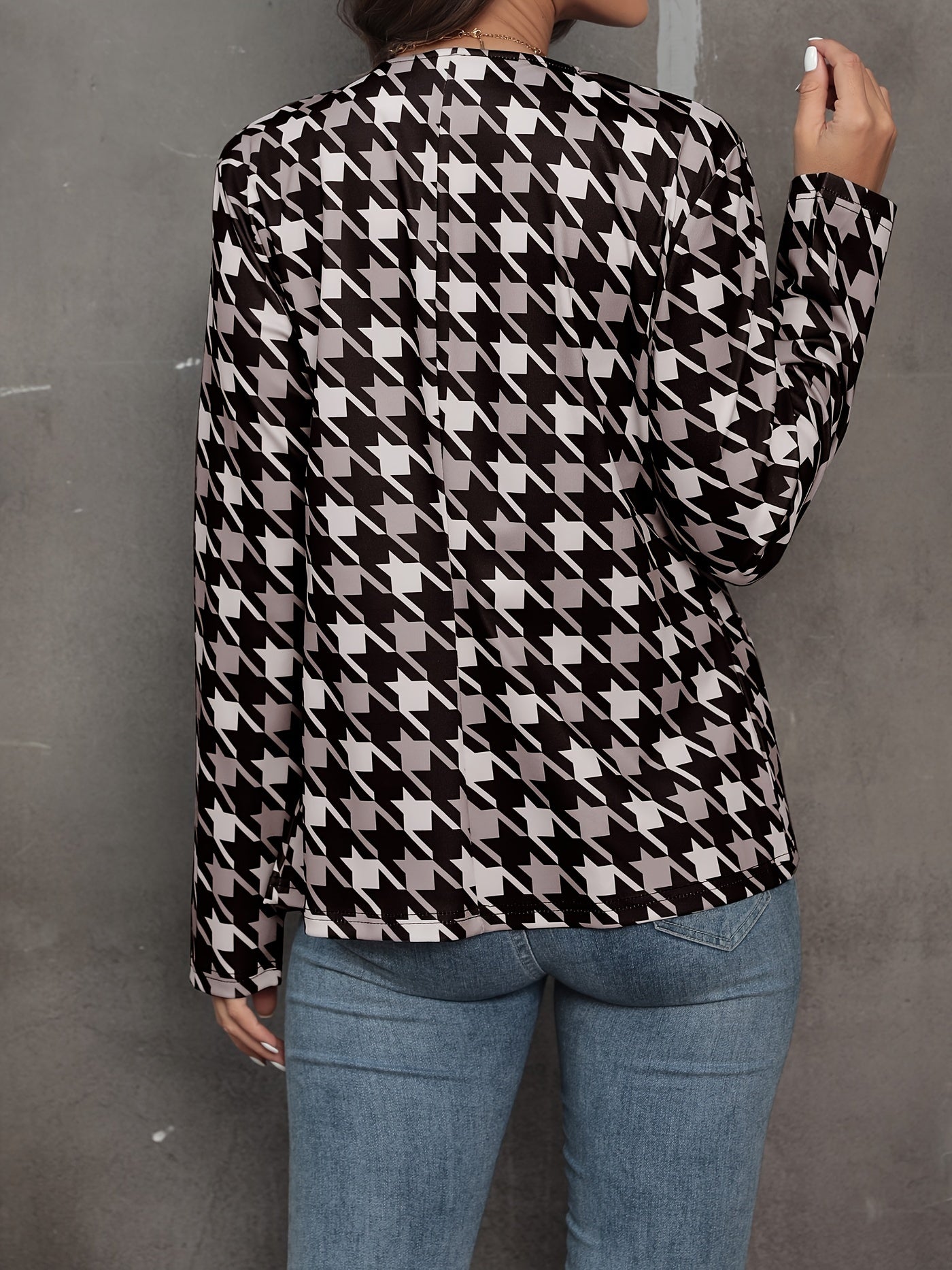 Sophie - Elegante Damesblazer met Pied-de-poule Print