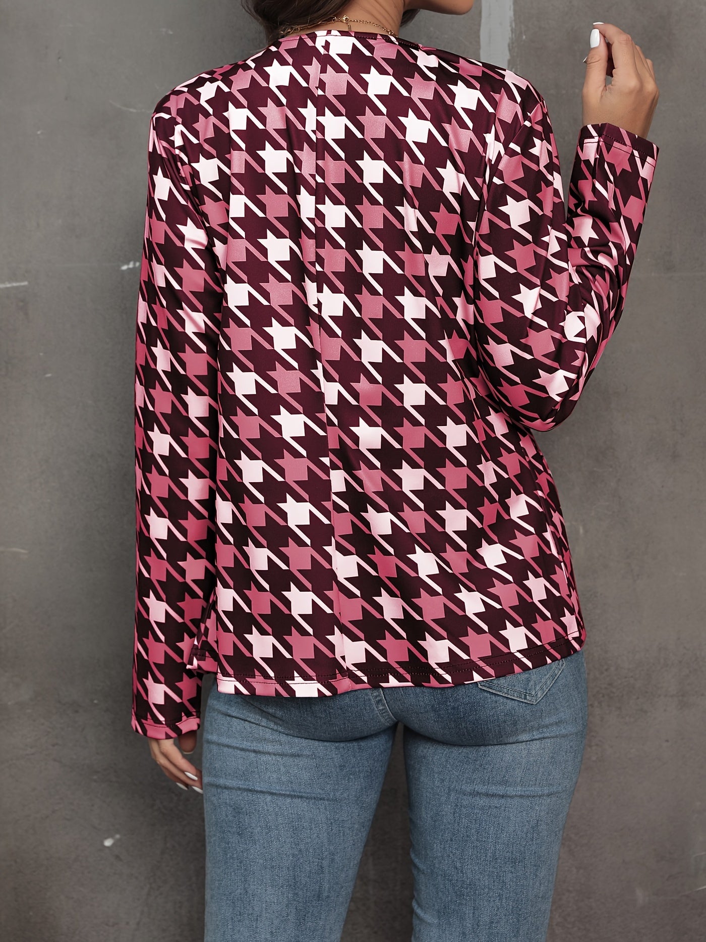 Sophie - Elegante Damesblazer met Pied-de-poule Print