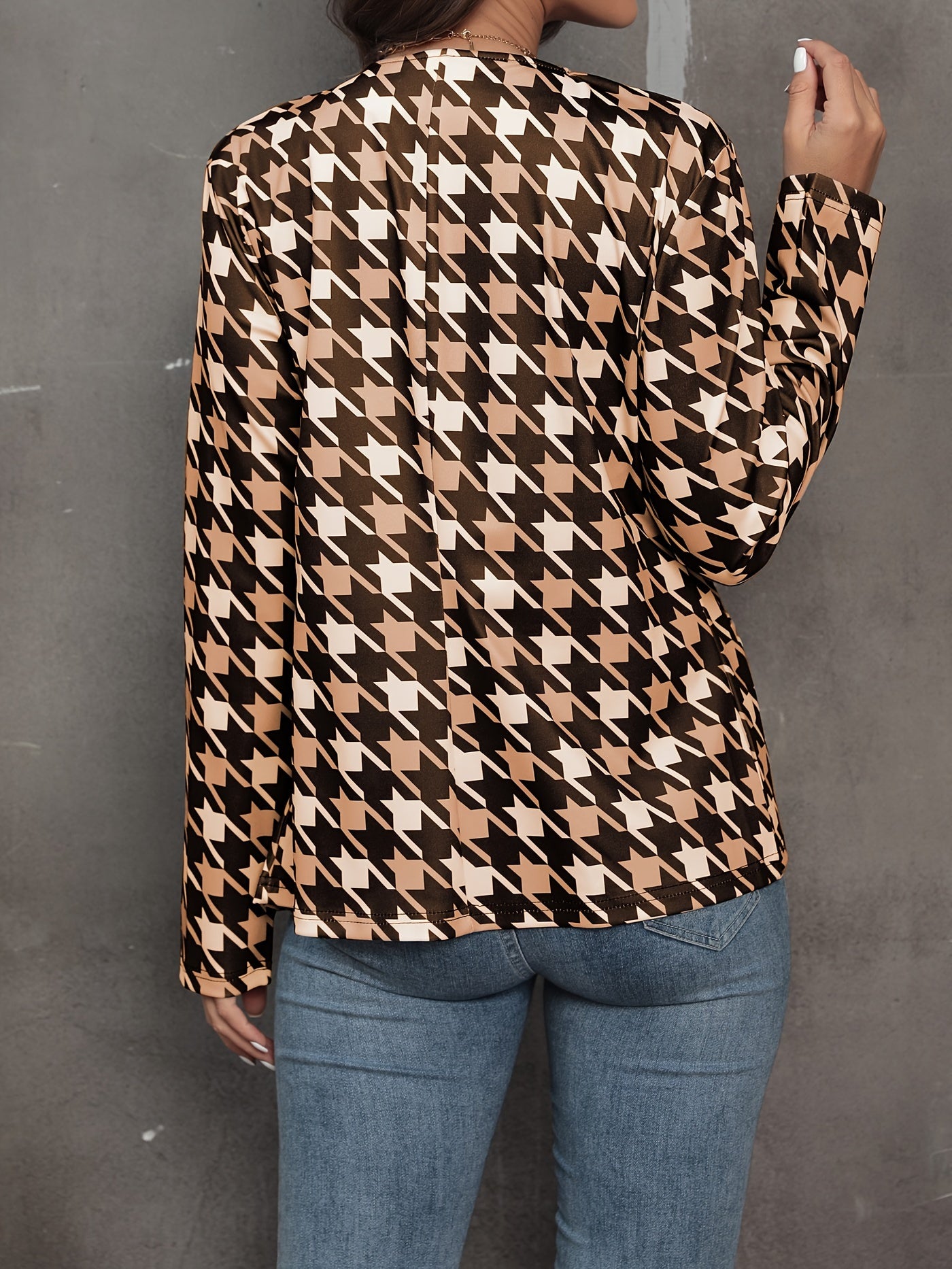 Sophie - Elegante Damesblazer met Pied-de-poule Print